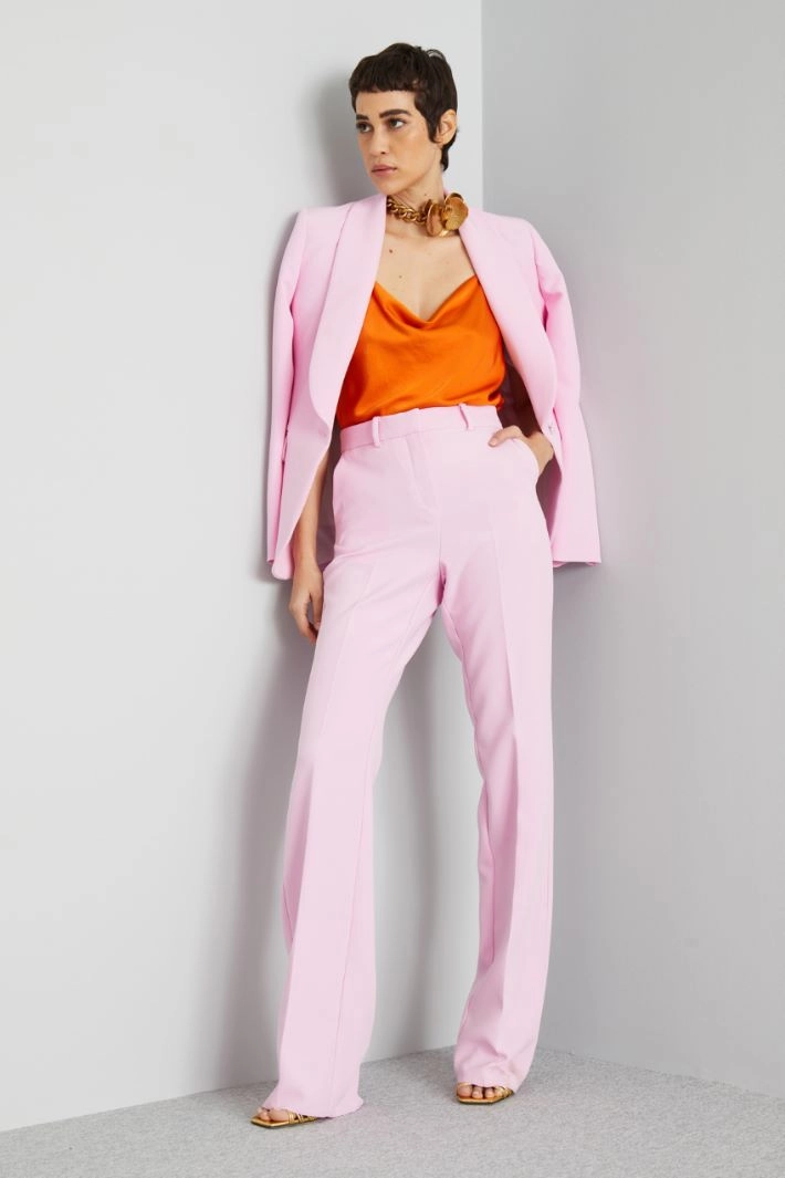 Straight crepe trousers - PINK