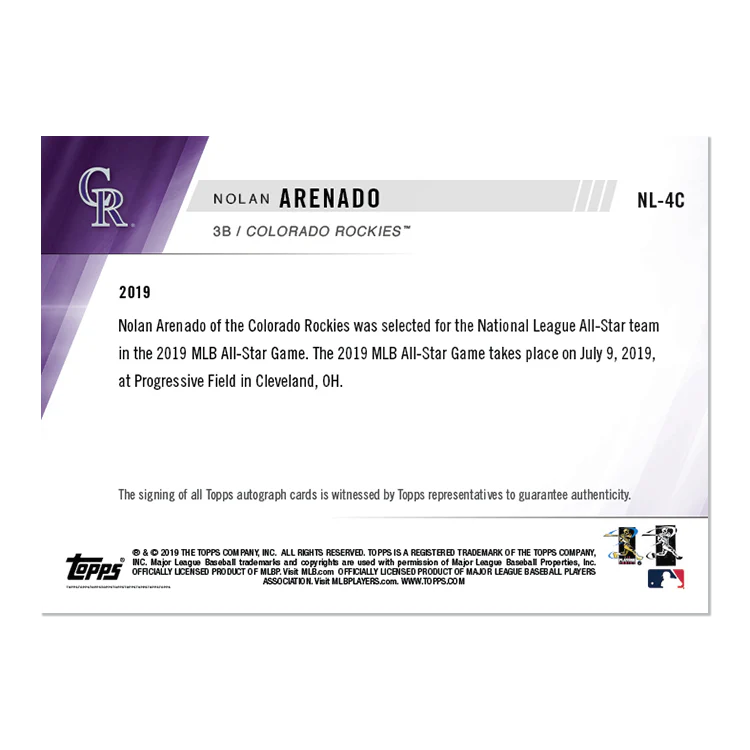 On-Card Autograph # to 10 - Nolan Arenado - MLB TOPPS NOW® Card 4C