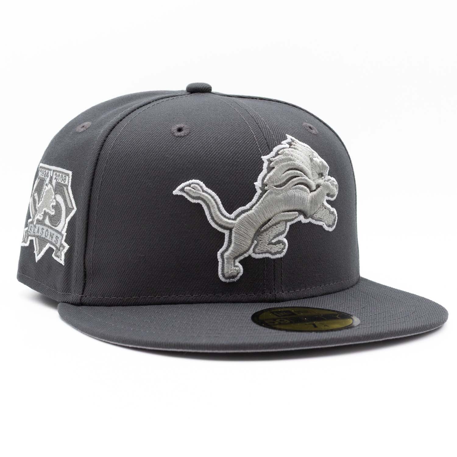 Detroit Lions 75 Seasons 59FIFTY Fitted NFL Cap Dark Gray