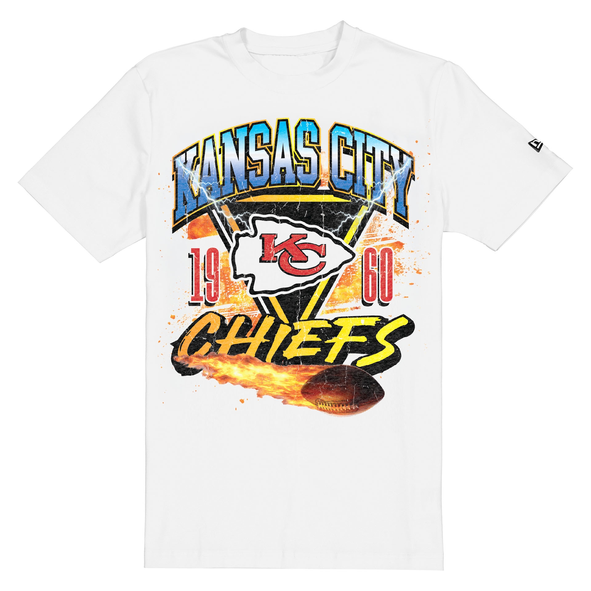 Kansas City Chiefs Fireball Oversized NFL T-Shirt White