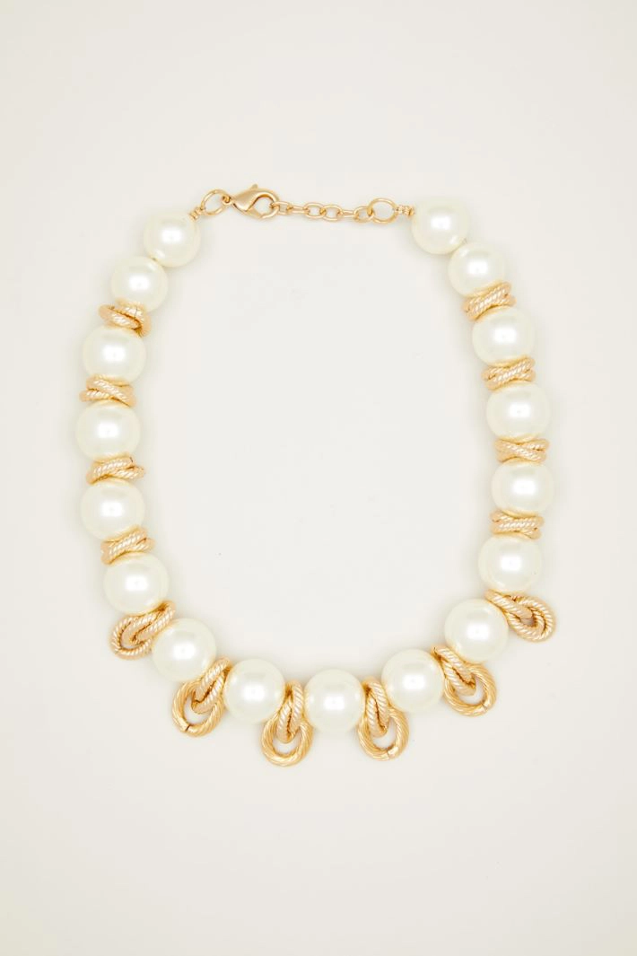 Pearl necklace - WHITE GOLD