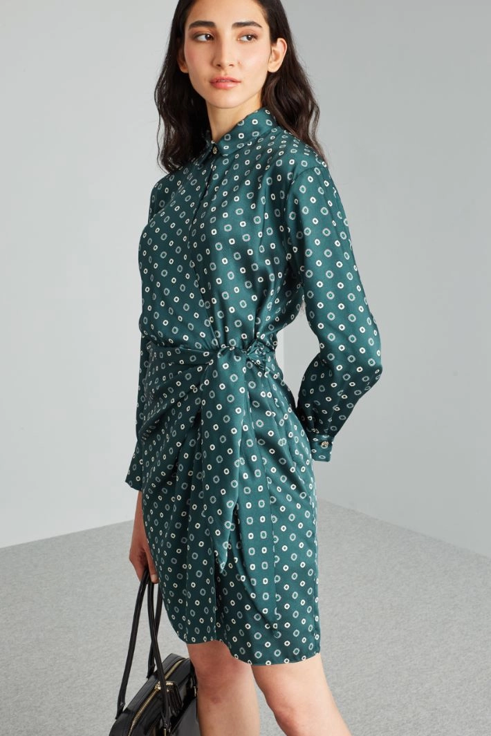 Twill wrap dress - GREEN