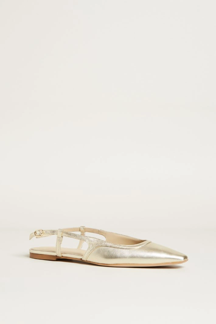 Low slingbacks - GOLD