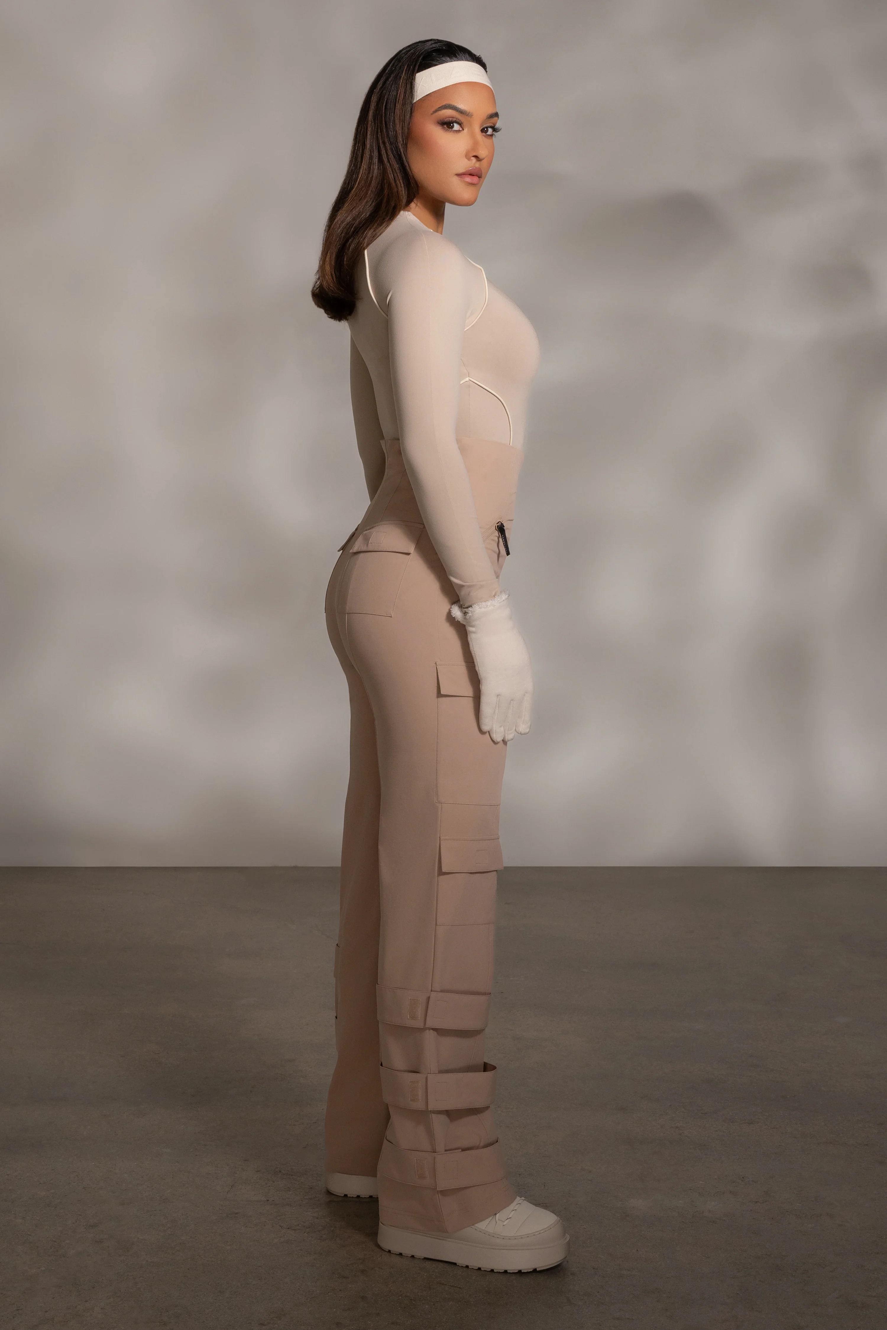 Tan Nyah Nylon Utility Pants