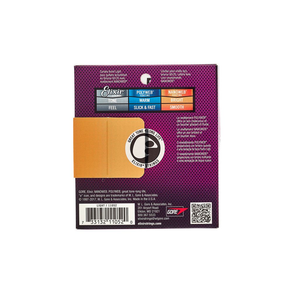 Elixir Nanoweb Light Acoustic – Thomann Ireland