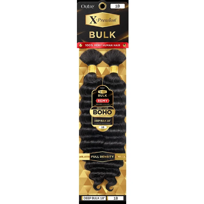 Outre X-Pression Bulk Remy Human Hair Braiding - HUMAN BULK REMY DEEP BULK 18
