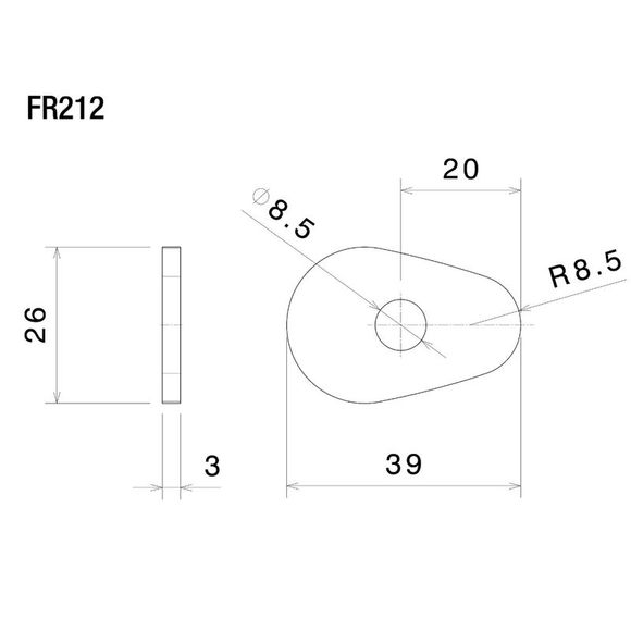 Support Clignotant Rizoma avant ou arrière - NoirRef : RZ0129 / FR212B