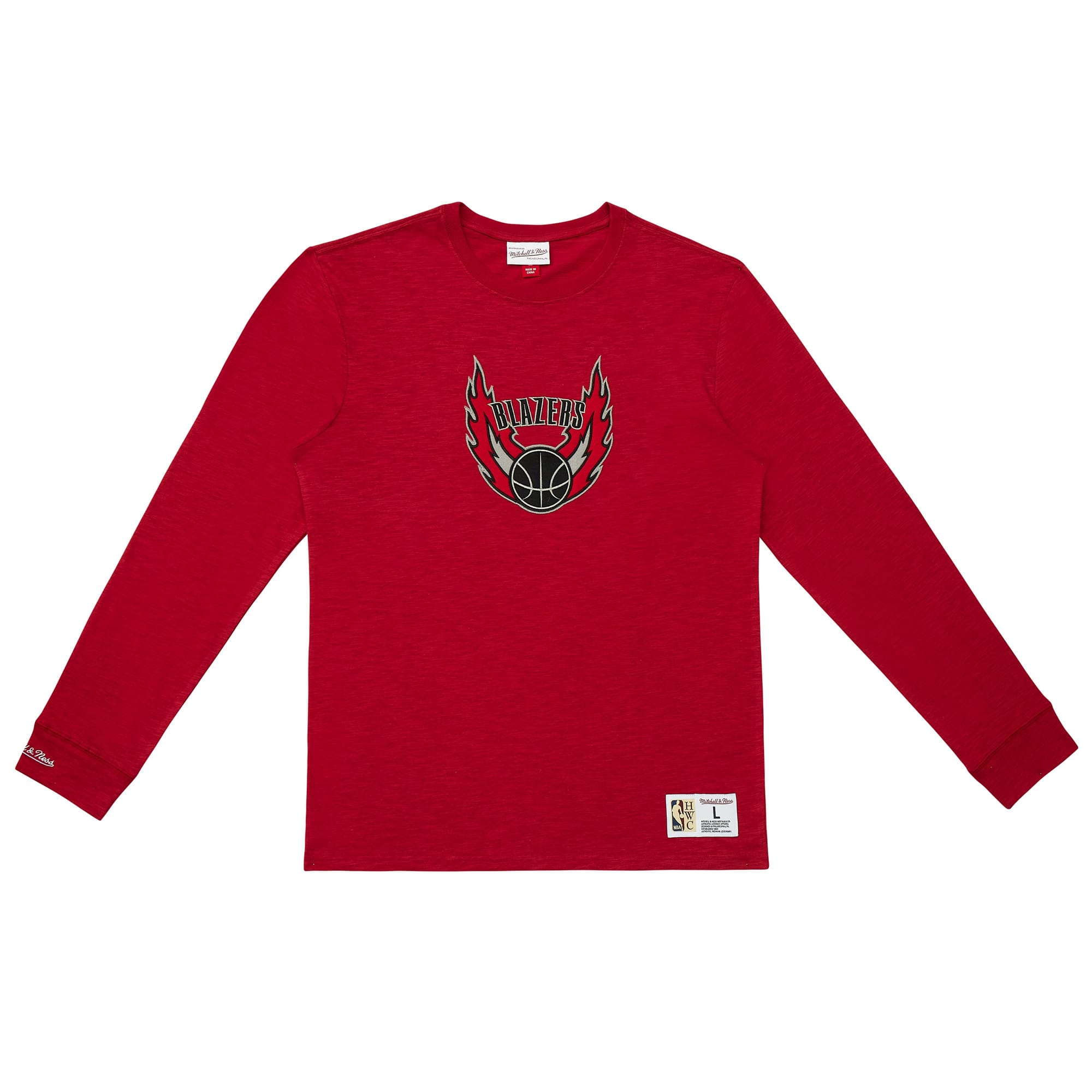 Portland Trail Blazers Mitchell & Ness Legendary Slub NBA Long Sleeve Shirt Red