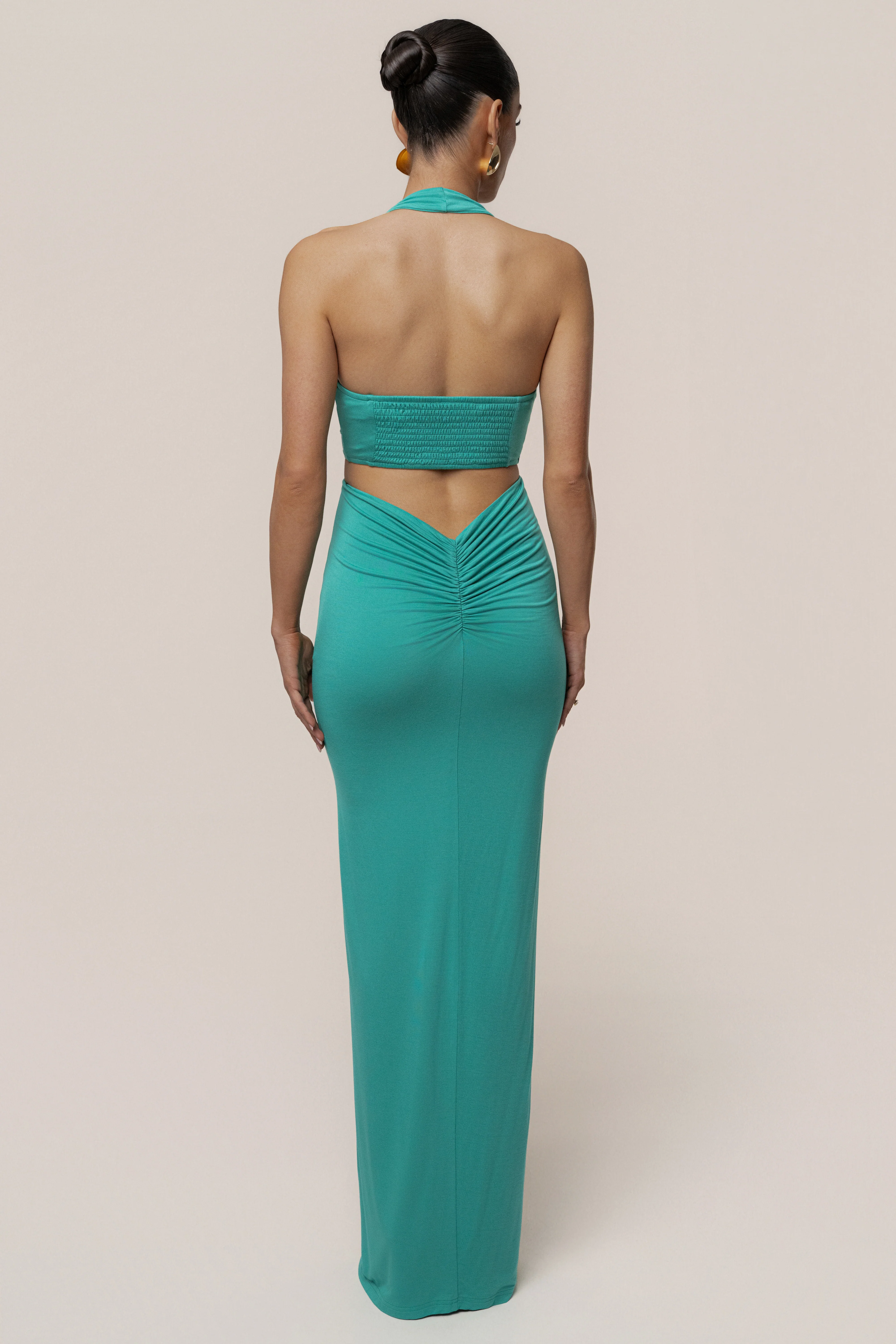 Teal Grand Evening Maxi Dress