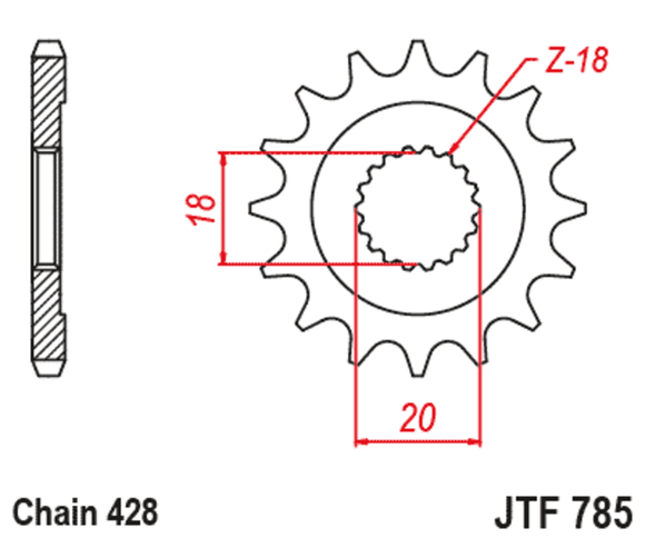 JT. Standard steel 785 - 428Ref: Jtc00578A / 1126486001