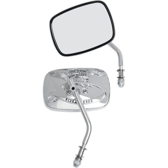 Drag Specialties Live to ride Reversible Universal Rearview Mirror - GrayRef: DRG0196