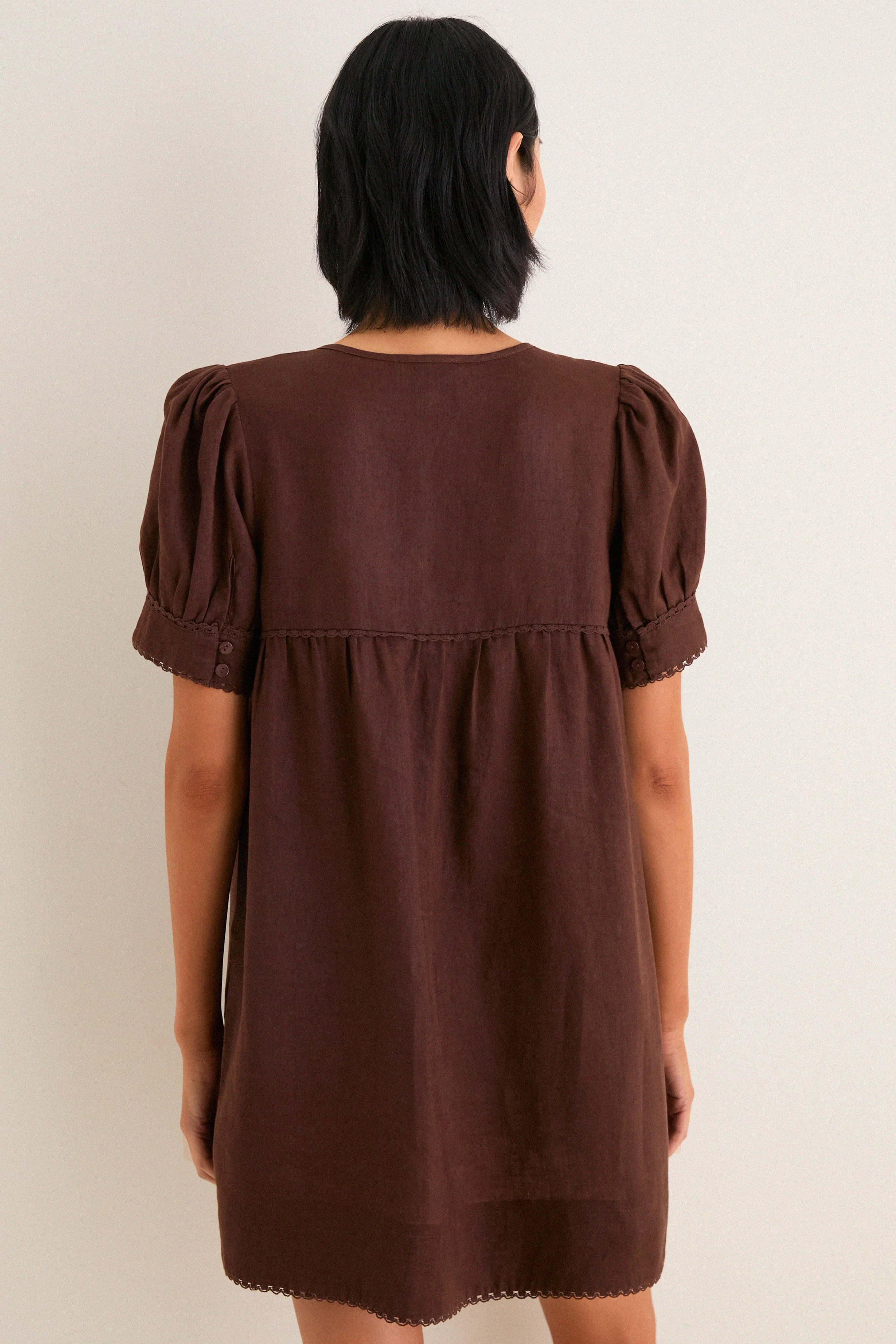 Chestnut Linen Bridget Dress