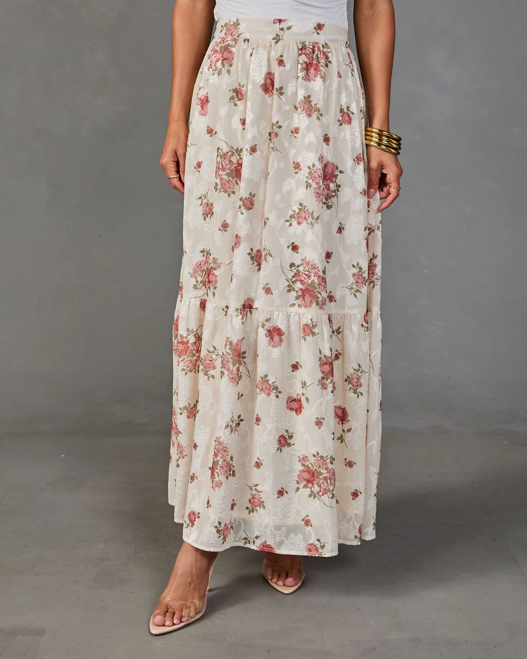 Rosy Cheers Floral Maxi Skirt