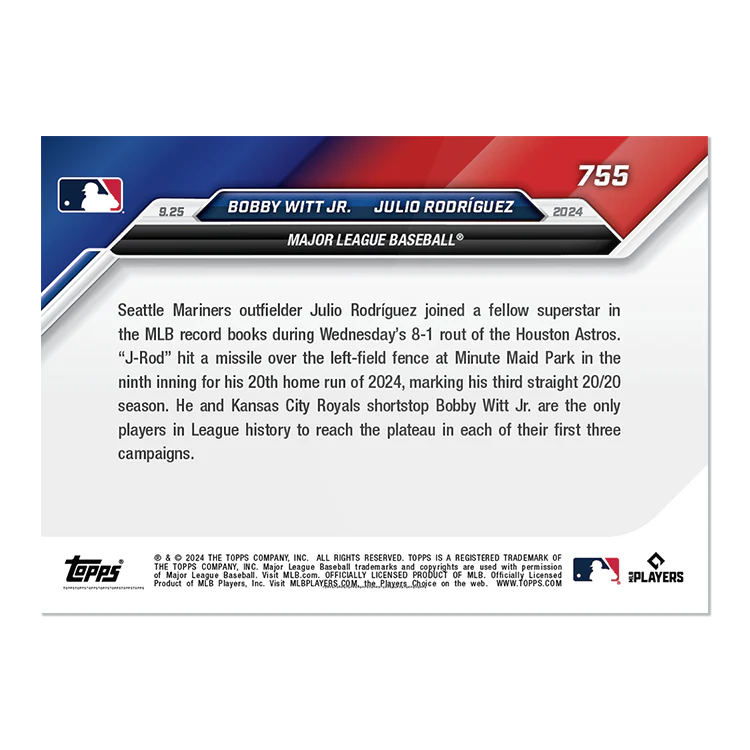 Bobby Witt Jr./Julio Rodríguez - 2024 MLB TOPPS NOW® Card 755