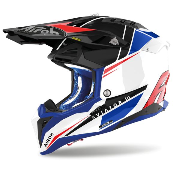 Casque cross Airoh AVIATOR 3 - PUSH 2025 - Bleu / RougeRef : AR1225
