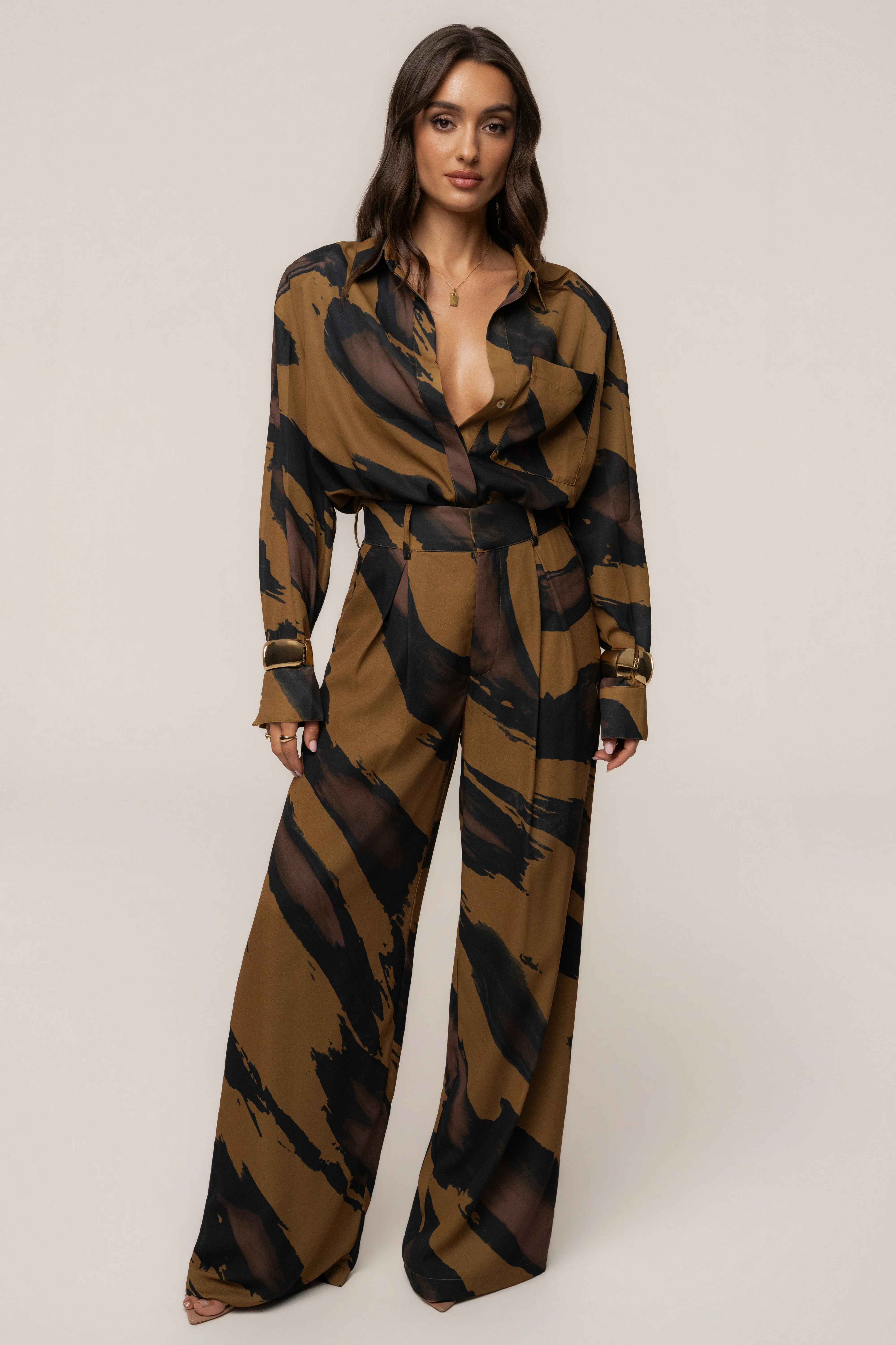 Gold Dusk Soft Pleated Trouser