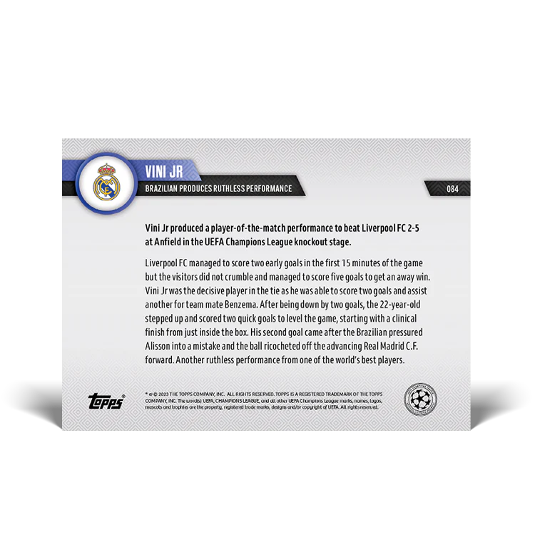 Topps UK - Brazilian produces ruthless performance - UCL TOPPS NOW® Card #84