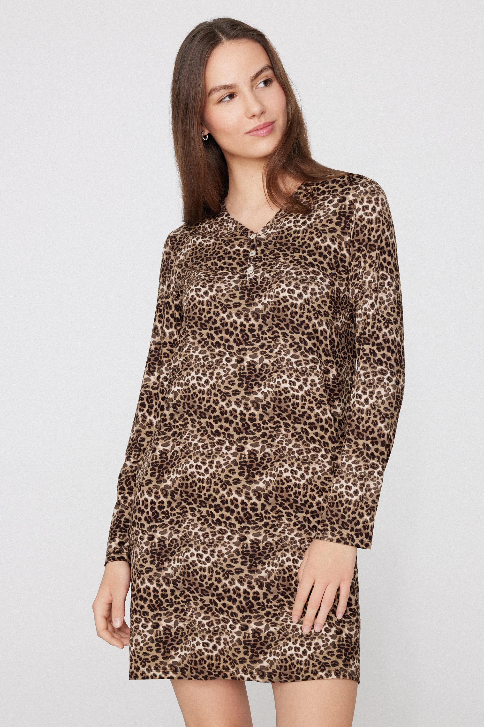 Animal Print Viscose Nightgown