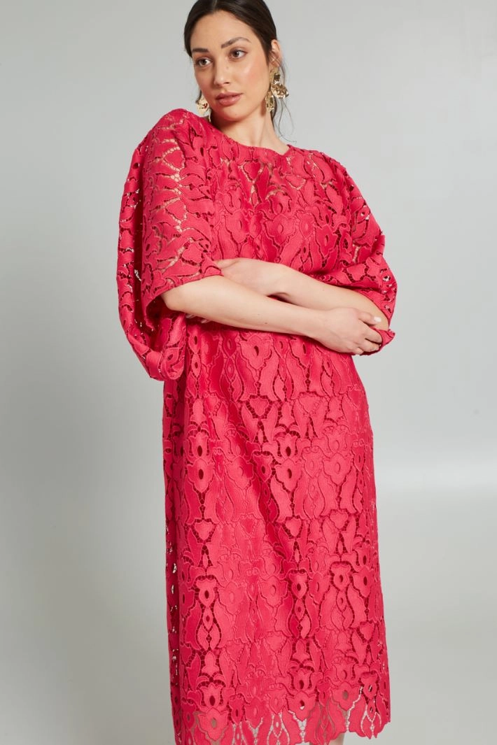 Macramé dress - MAGENTA