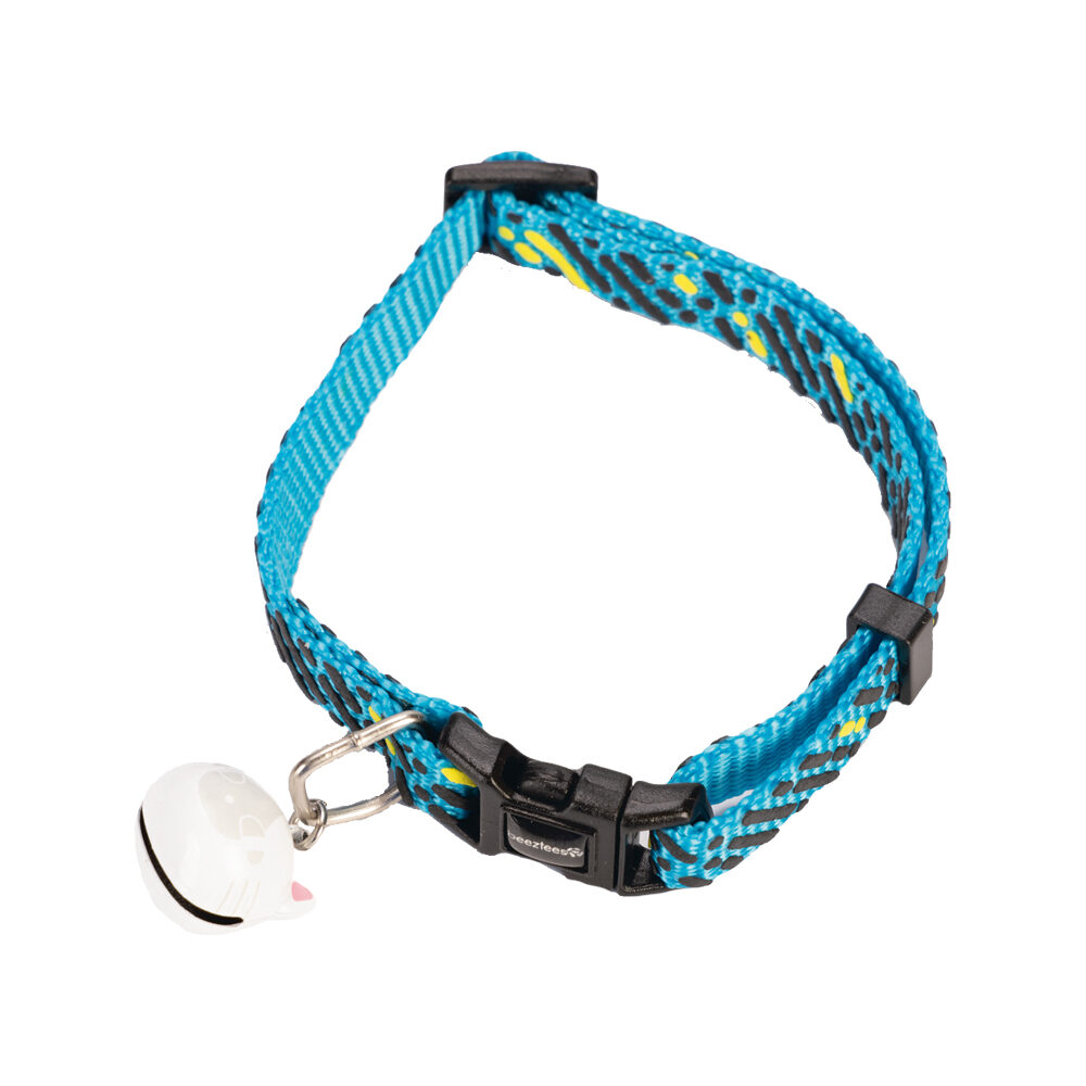 Beeztees Nylon Cat Collar Memphis -  20-30 x 1 cm - Light blue