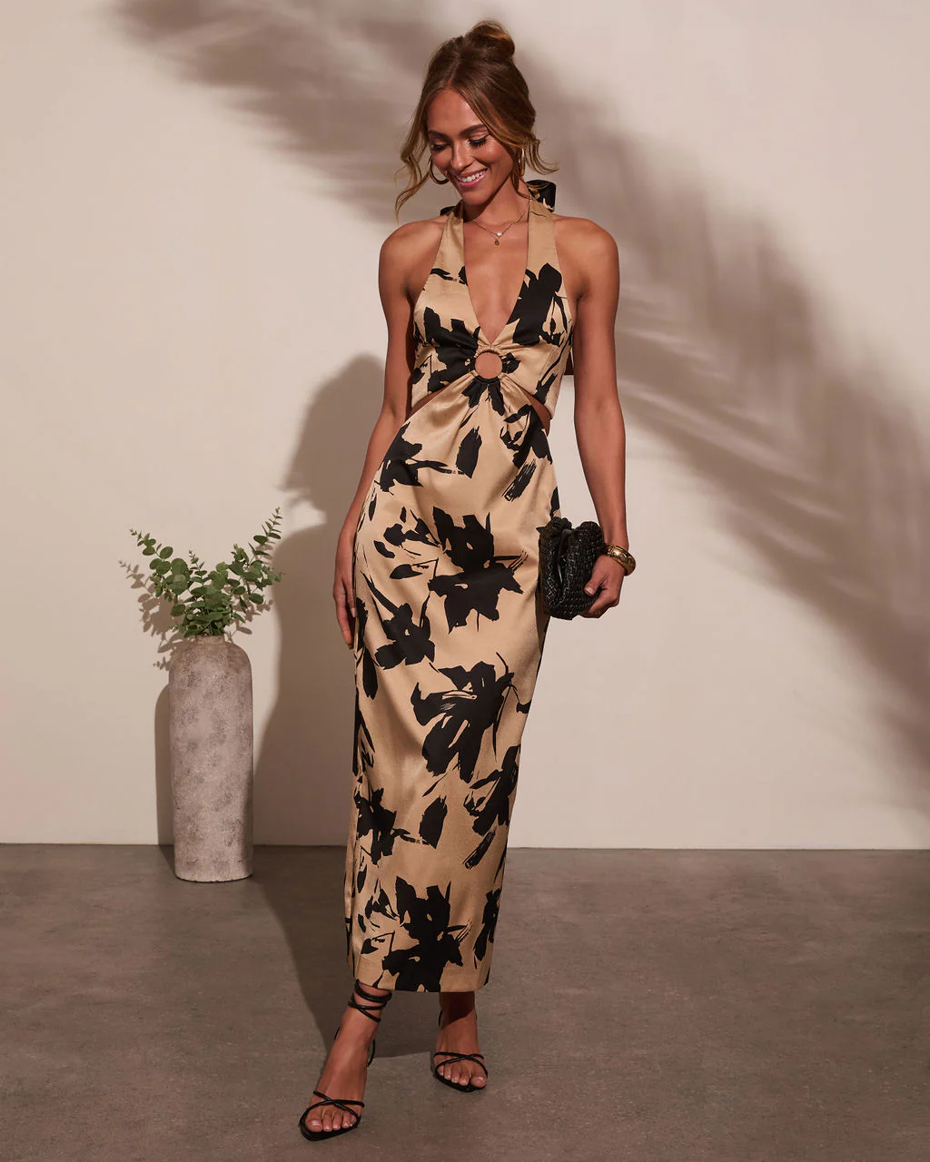 Nellah Cut Out Halter Maxi Dress