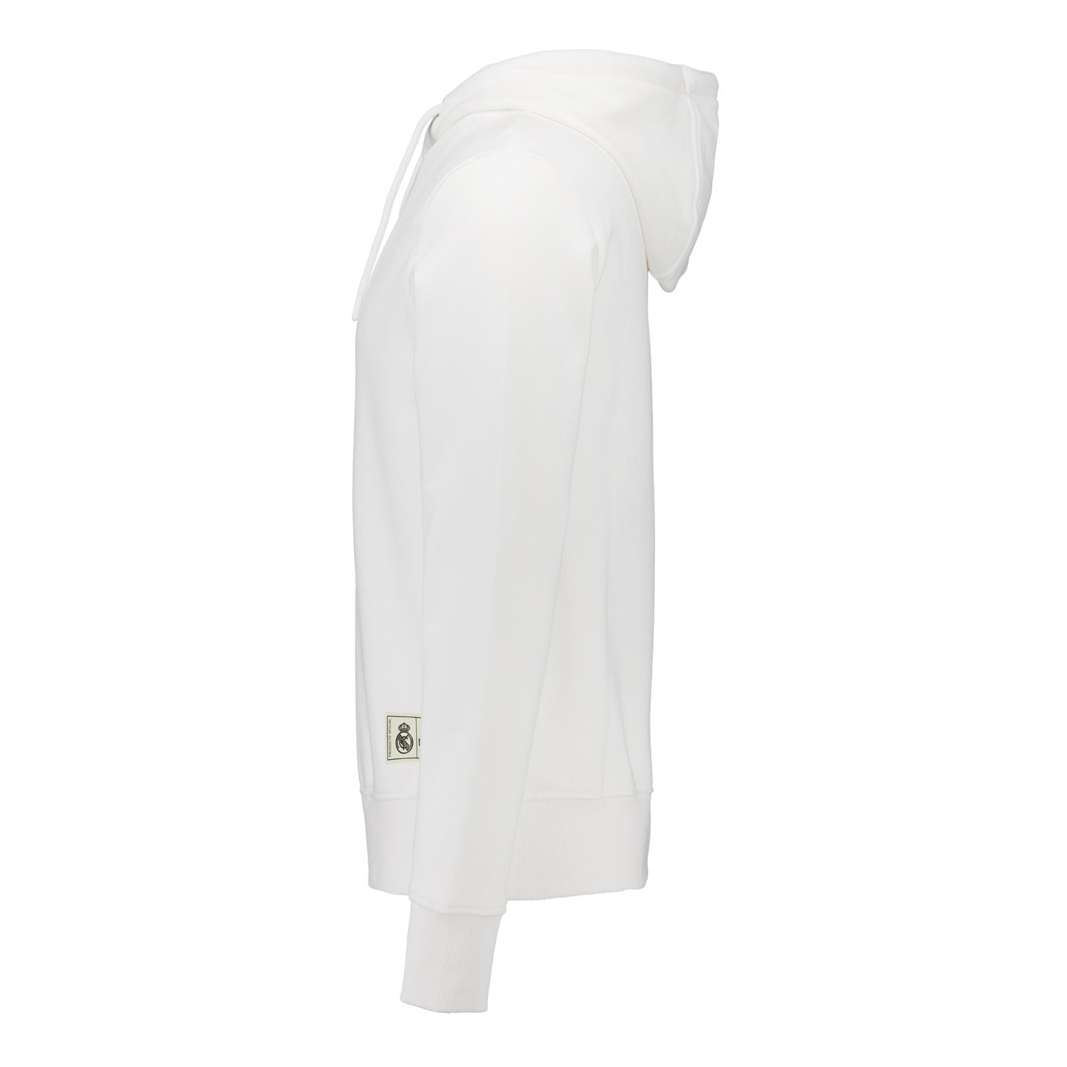 Mens Blackout Hoodie Crest White Real Madrid