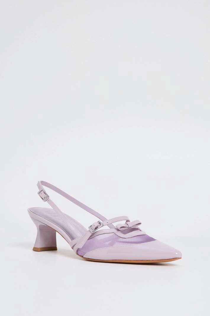 Patent leather slingbacks - LILAC