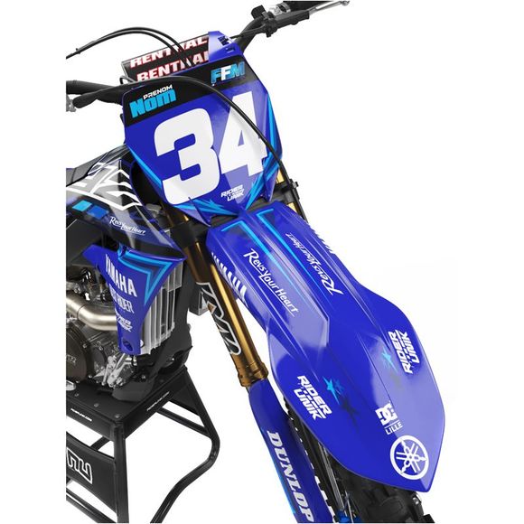 Kit déco RiderUnik STARS BLUE - Bleu / NoirYAMAHA 65 YZ 65 - 2019 - 2024Ref : RU1341 / YA-STARSB-3