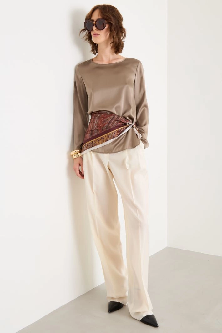 Gabardine trousers - IVORY
