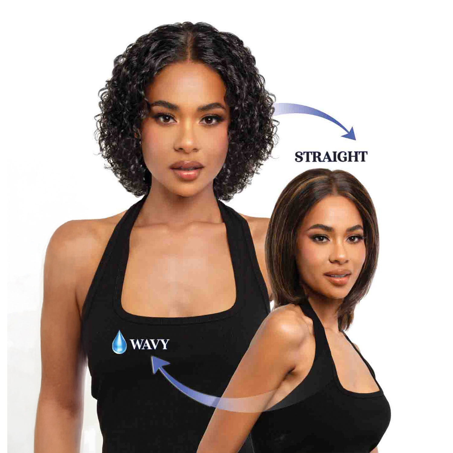 Bobbi Boss Unprocessed Human Hair HD Lace Front Wig Glueless 13X4 Wet N Wavy MHLF530 Blaire