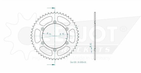 Esjot crown 50 teethRef: Esjo00036A / 12113023