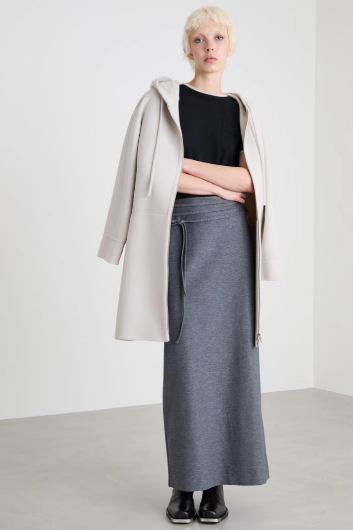 Wool yarn T-shirt - BLACK