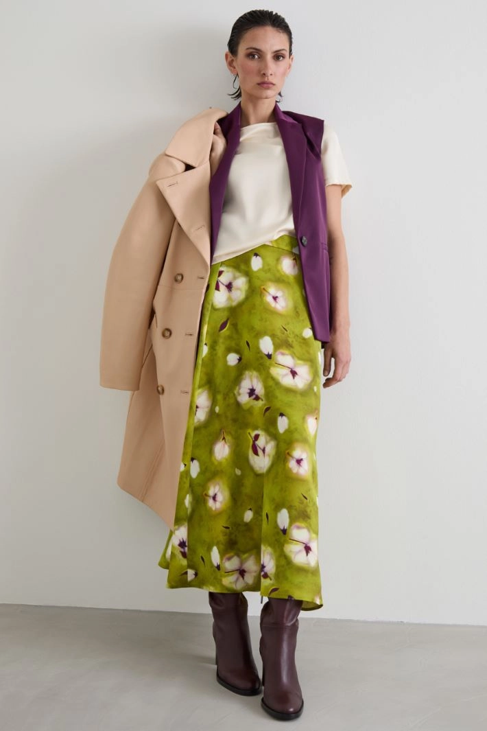 Envers satin skirt - GREEN