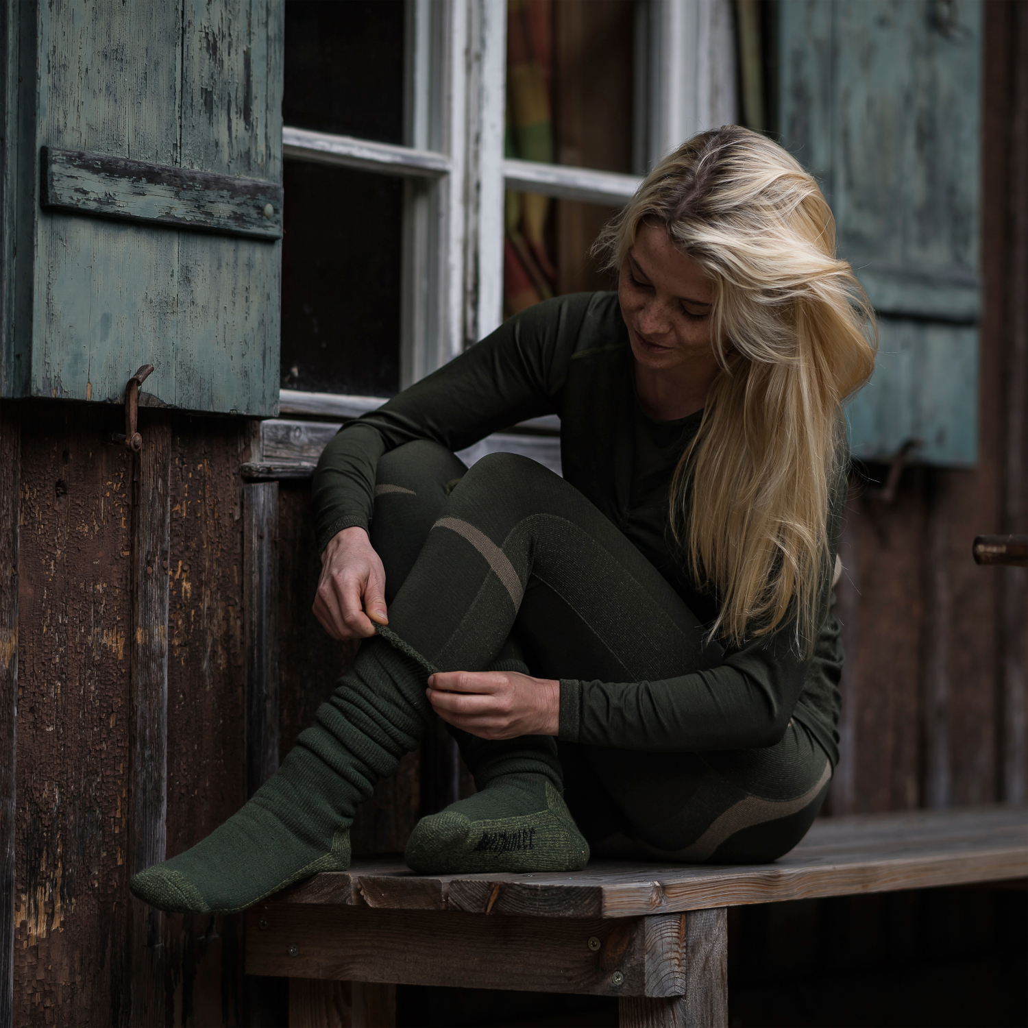 Deluxe Wool Socks, Long (Grape Leaf)