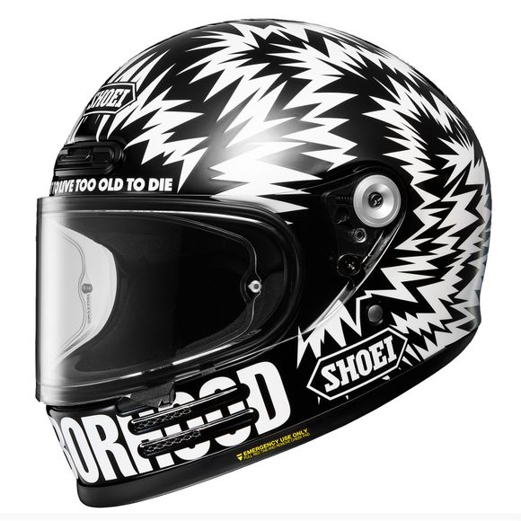 Casque intégral Shoei GLAMSTER 06 - NEIGHBORHOOD x DEATH SPRAY CUSTOM - Noir / BlancRef : SI0546