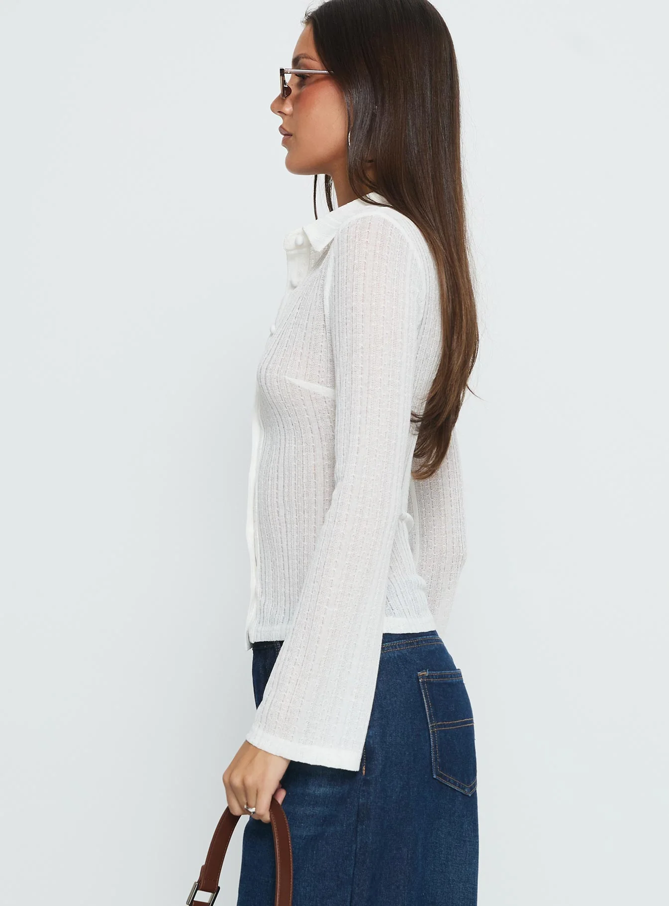 When You Sleep Long Sleeve Top White