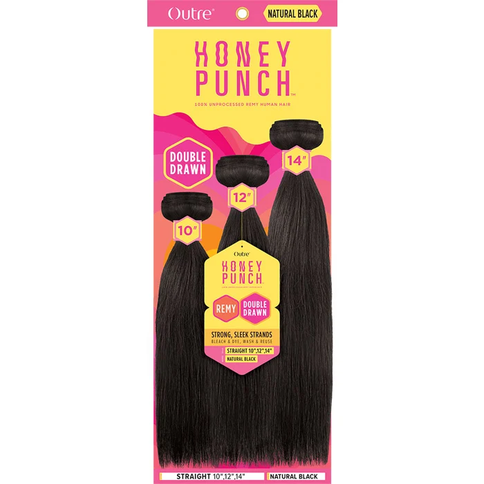 Outre Honey Punch Double Drawn 100% Unprocessed Remy Human Hair Weave- STRAIGHT MULTI