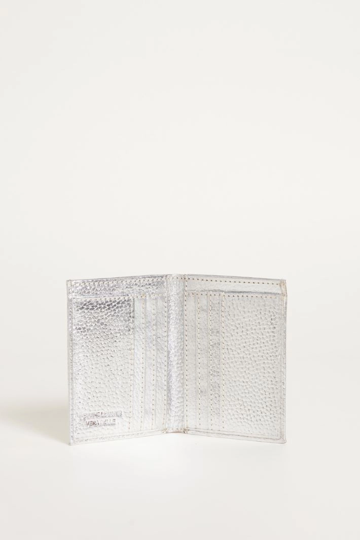 Laminated leather card holder - SILVER