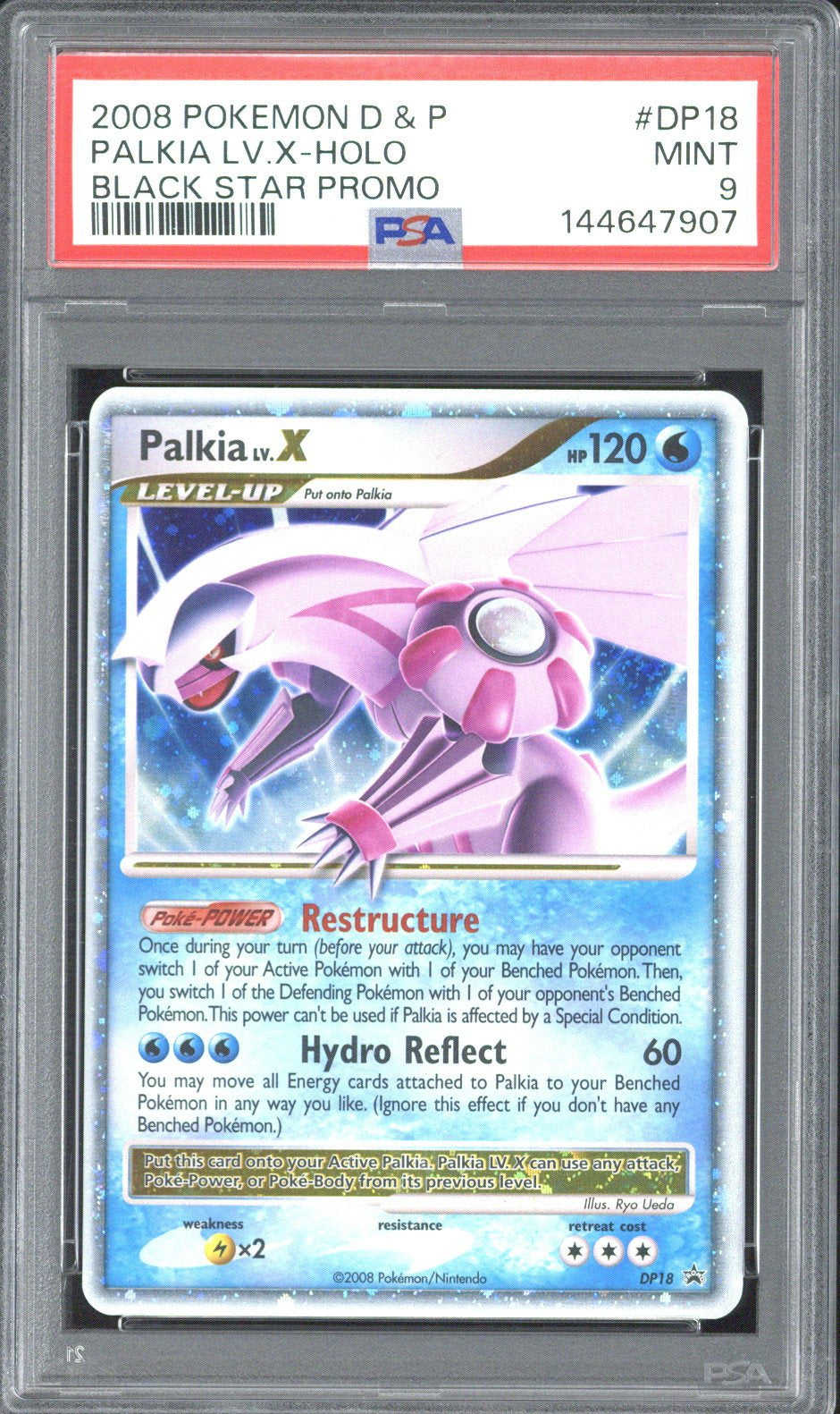 2008 Pokemon D&P Palkia LV.X-Holo Black Star Promo #DP18 PSA 9
