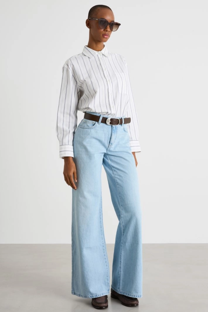 Striped Oxford shirt - WHITE BLUE