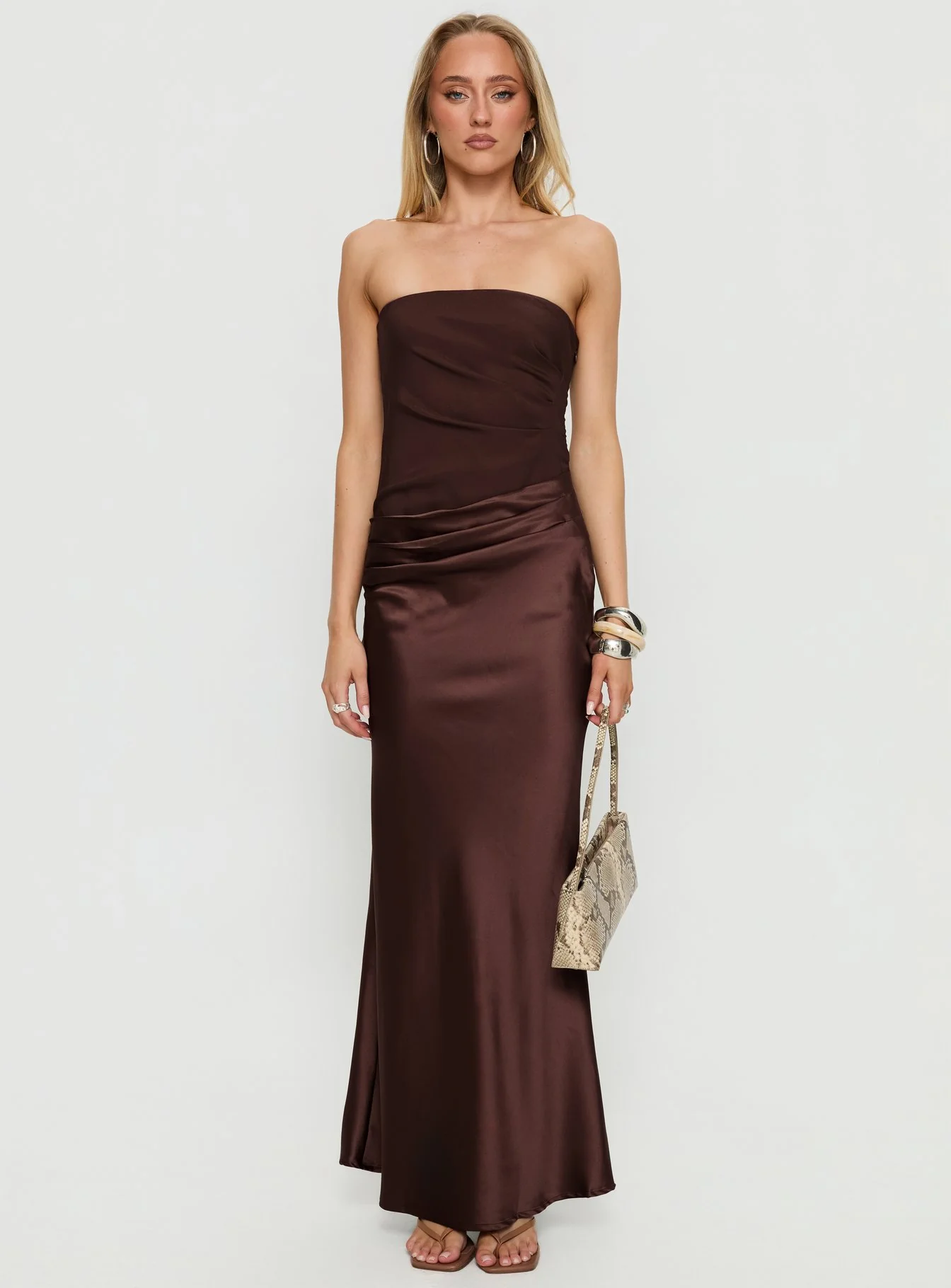 Lulita Strapless Maxi Dress Brown