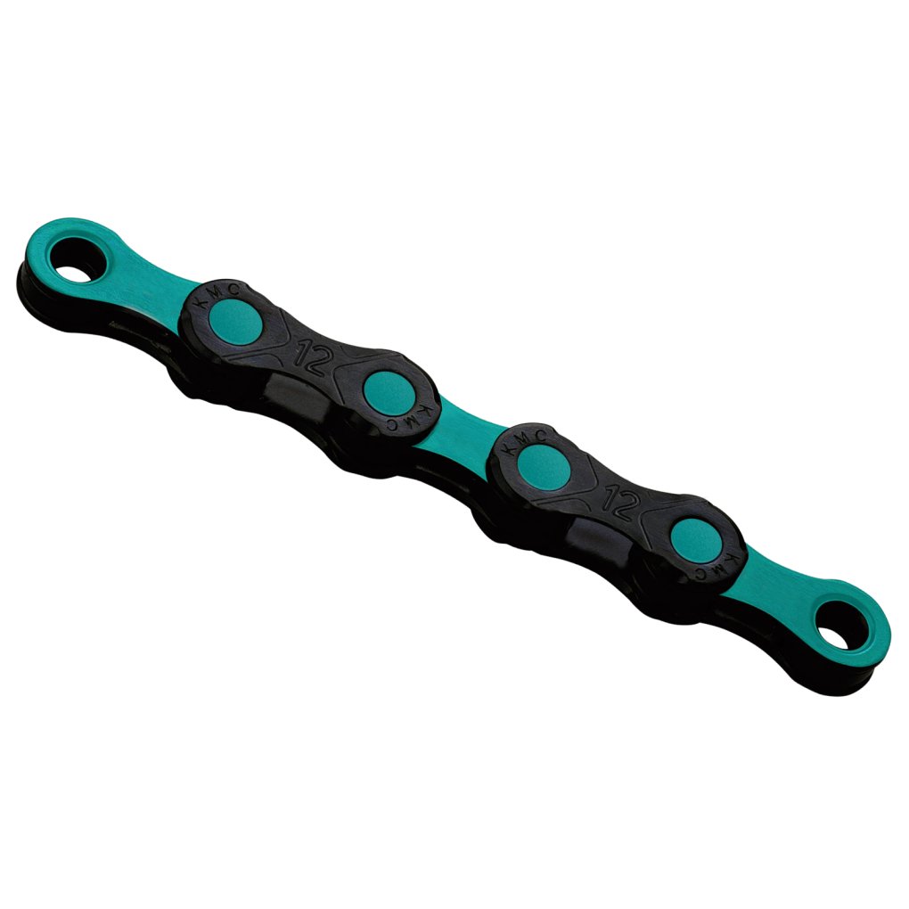 KMC DLC Chain - WAXED | 12-speed - black/celeste