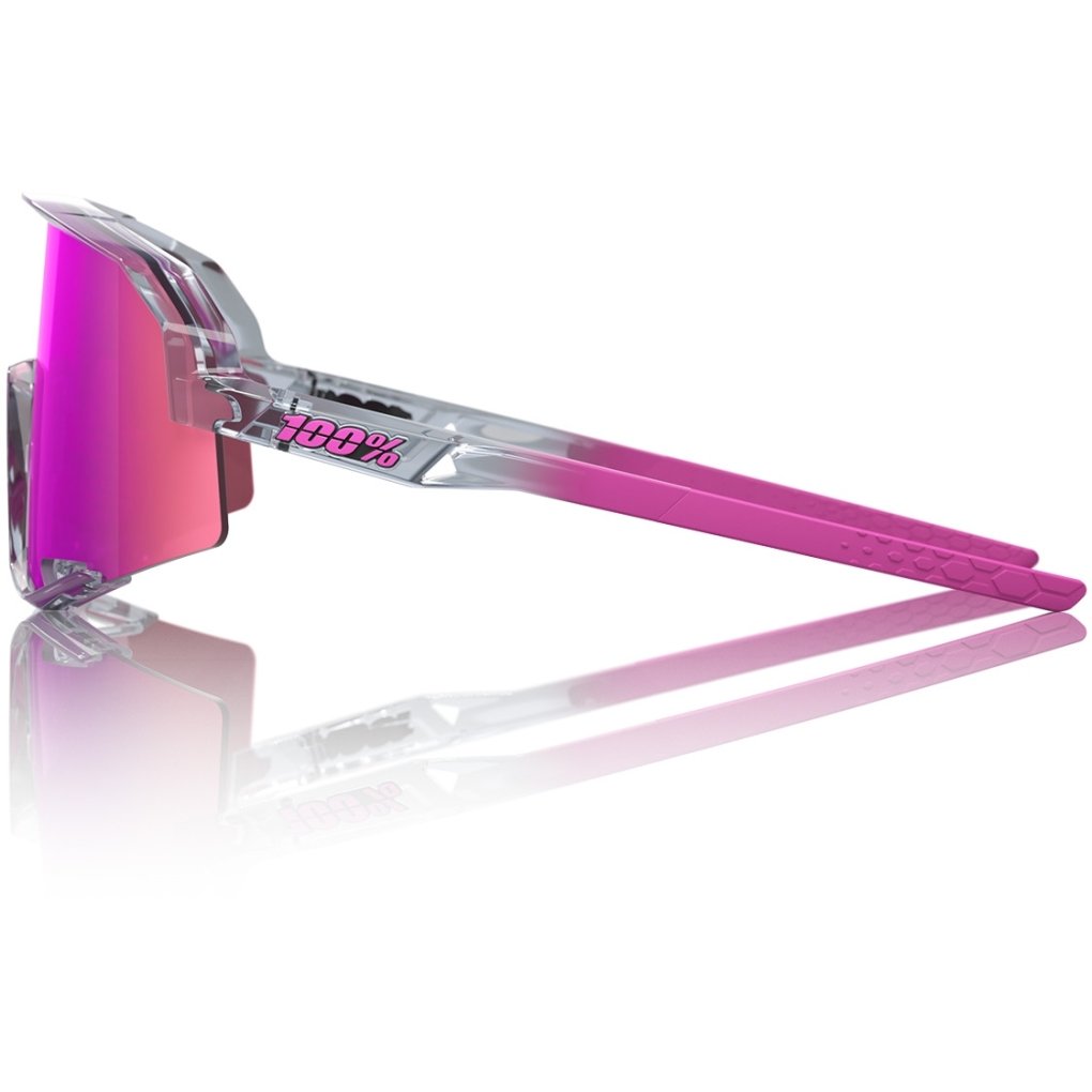 100% Slendale Glasses - Polished Translucent Grey - Purple Multilayer Mirror