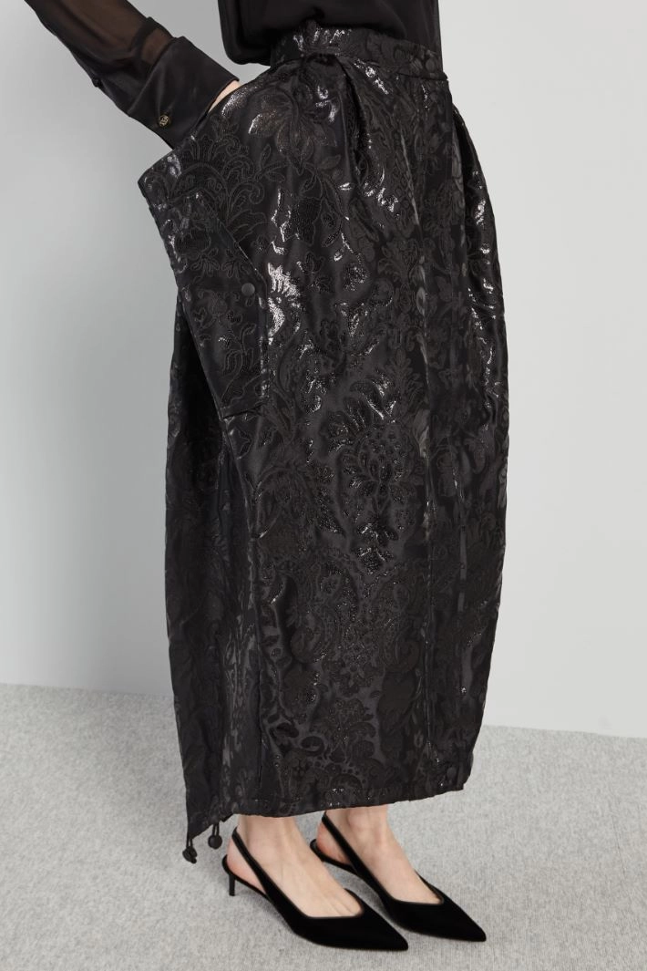 Asymmetric pocket skirt - BLACK