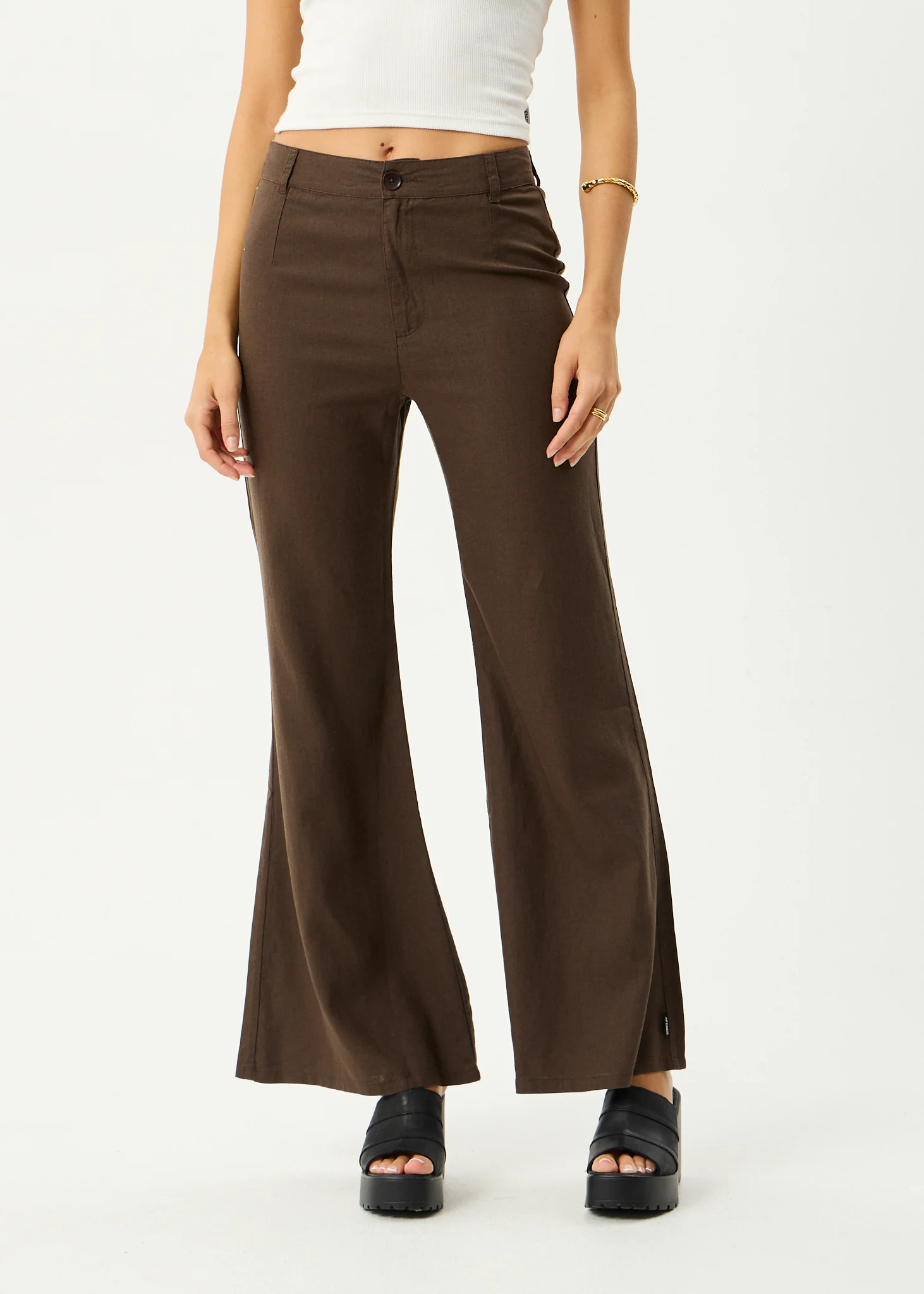 AFENDS Womens Birkin - Flares - Coffee
