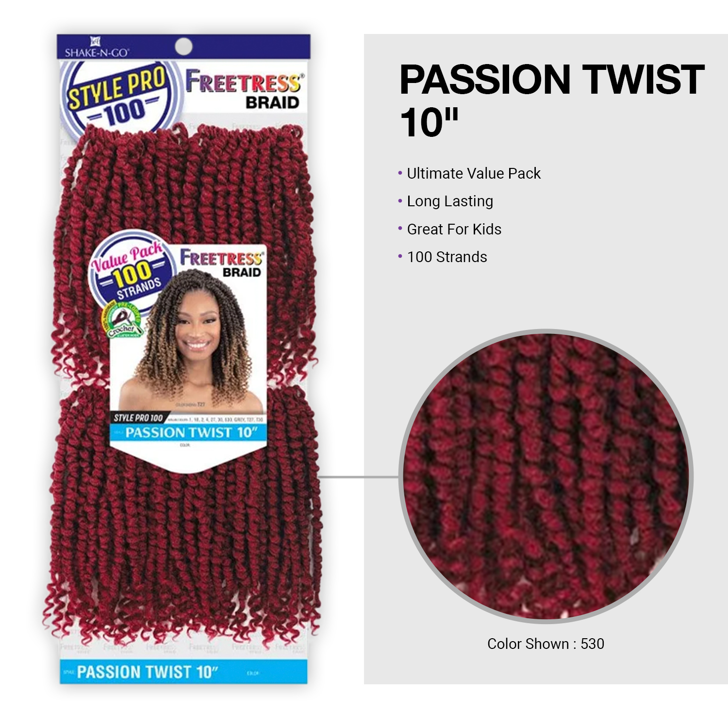 FreeTress Crochet Braids Style Pro 100 Passion Twist 10