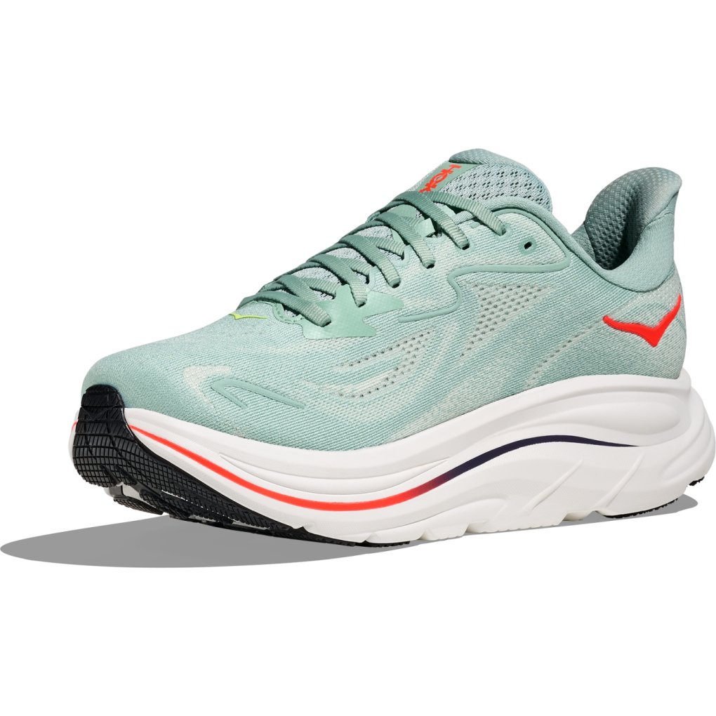 Hoka Clifton 10 Running Shoes Men - sage / neon flame