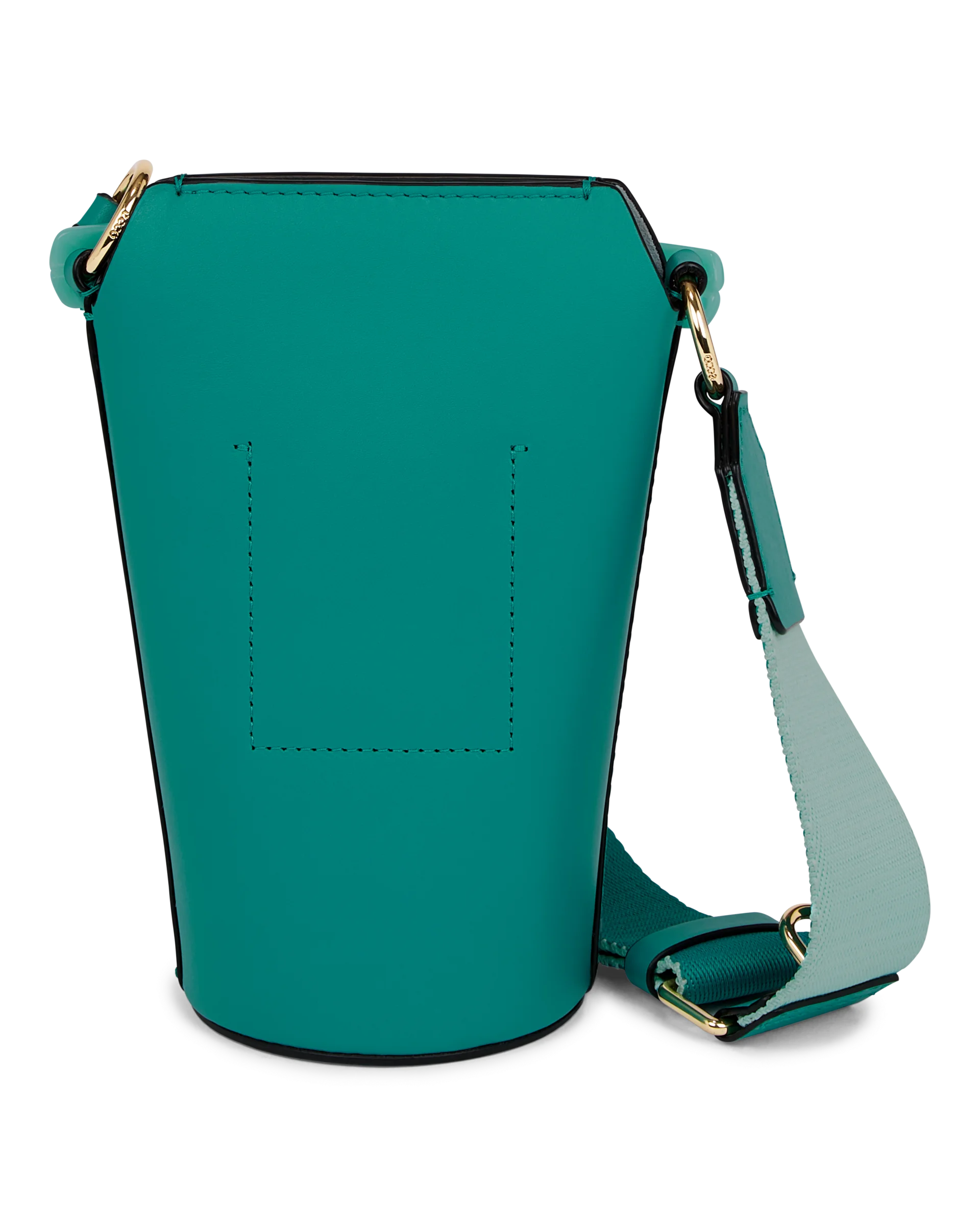 ECCO Pot Bag Umhängetasche aus Leder Grün 20,5X13,5X9,5 cm