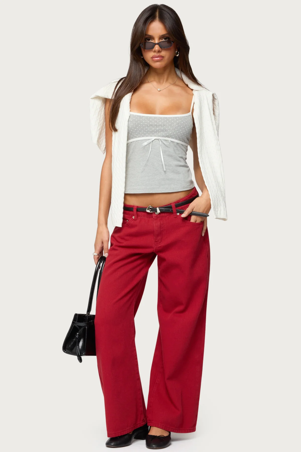 Rhoda Contrast Polka Dot Tank Top