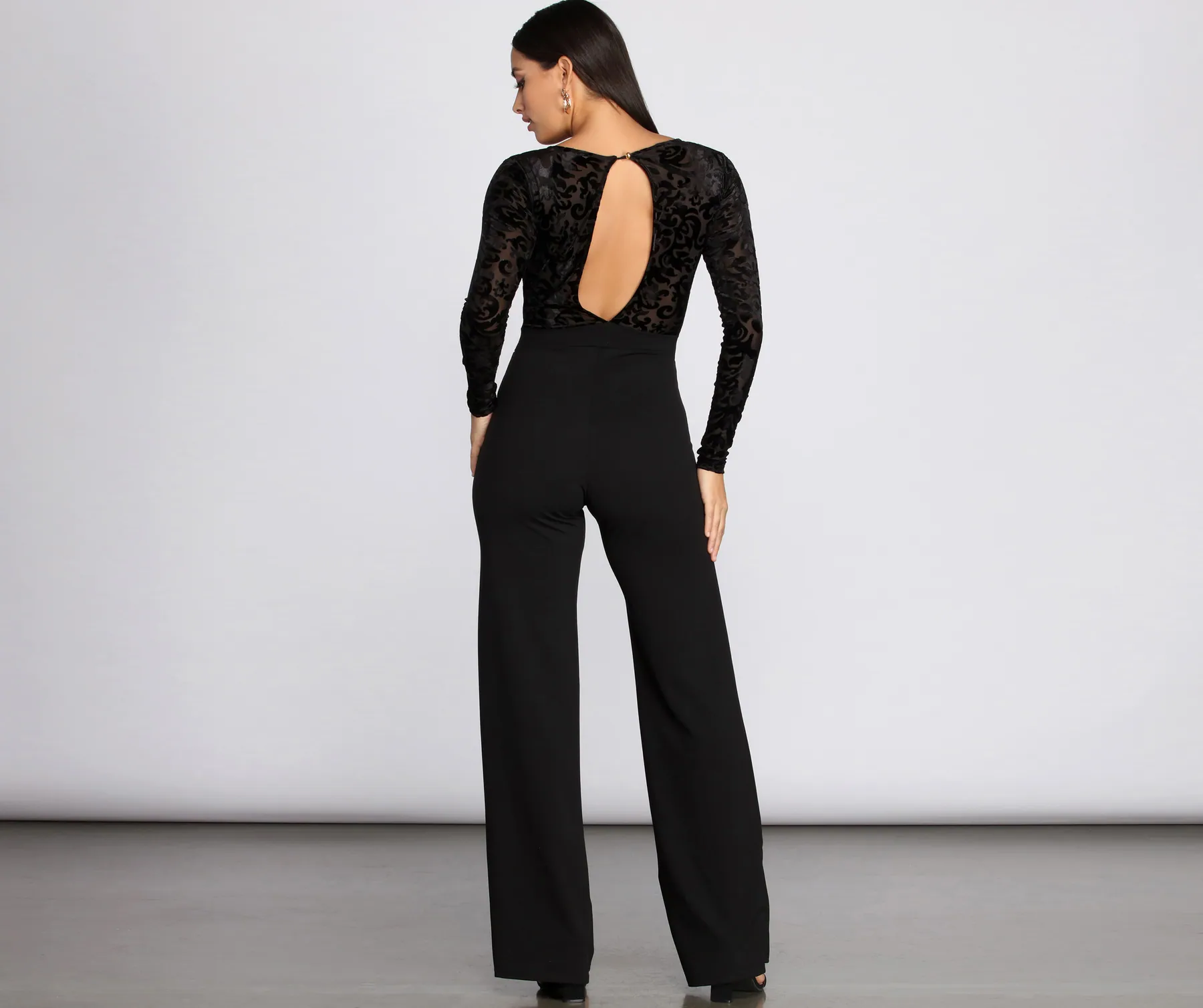 Mesh Burnout Jumpsuit